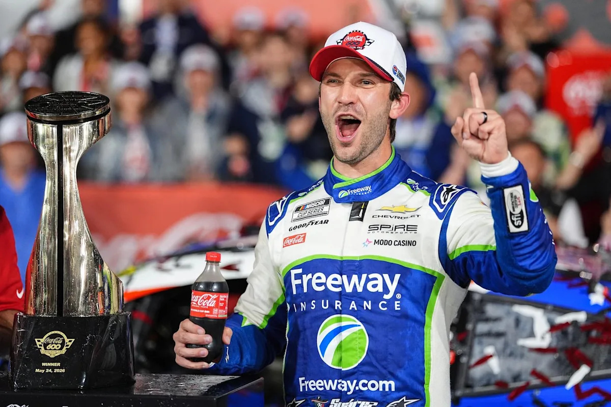 Daniel Suarez wins the rain-shortened Coca-Cola 600 after NASCAR honors the late Kyle Busch