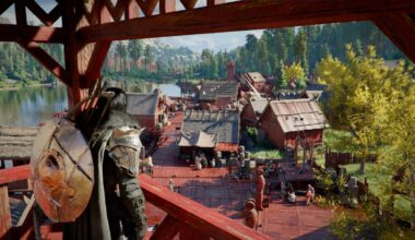 Kliff looks out at a village.