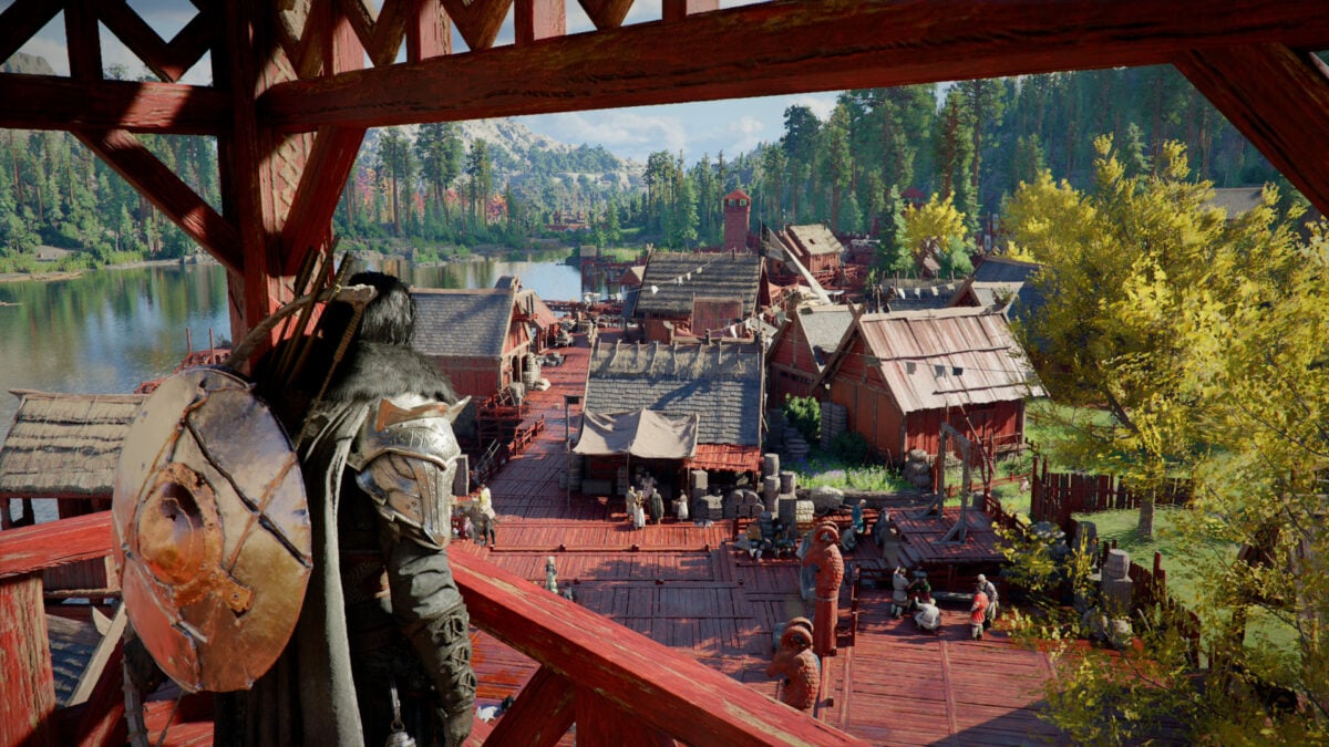 Kliff looks out at a village.
