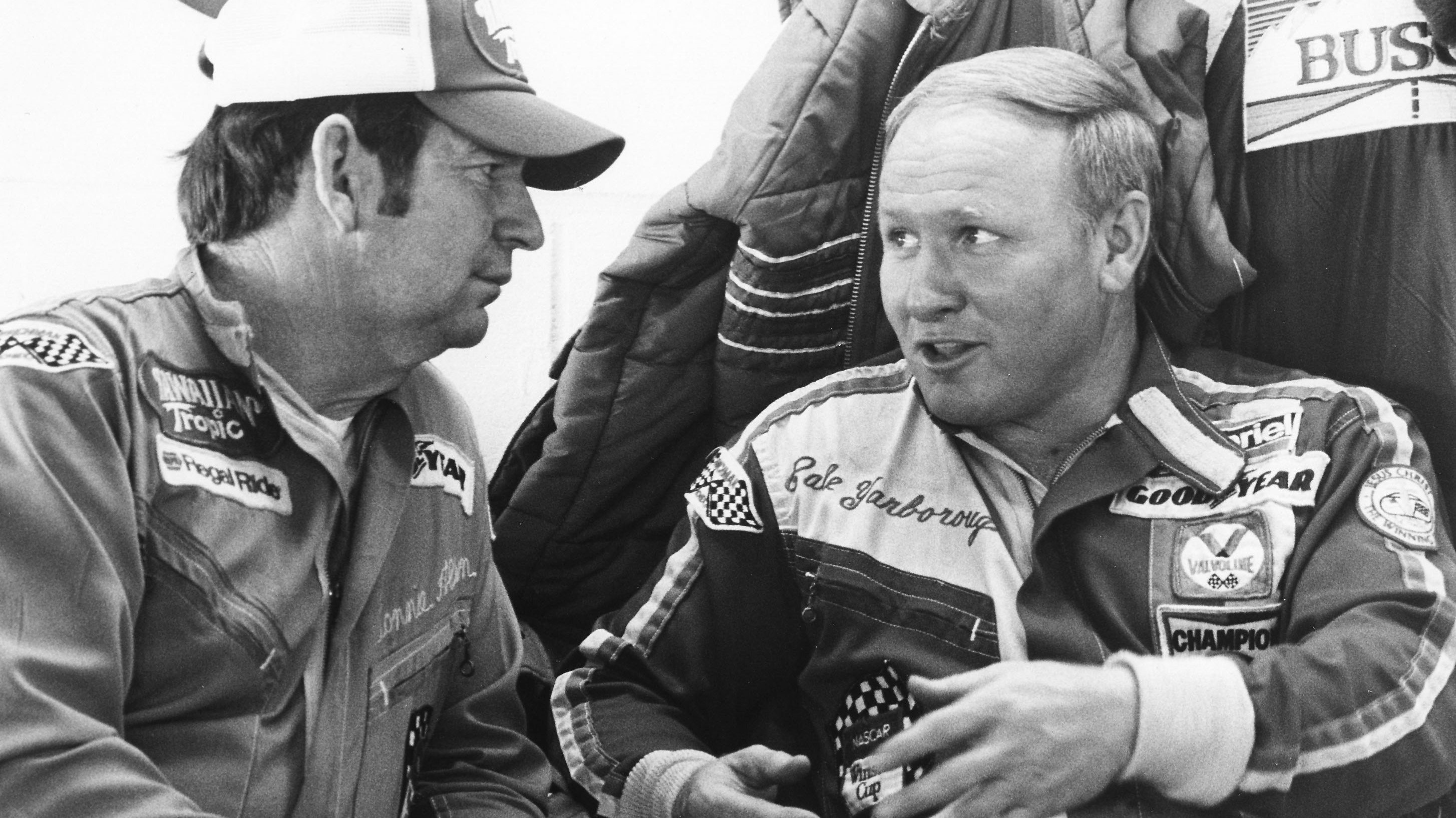 Donnie Allison and Cale Yarborough talk prior to the start of soon-to-be infamous race.