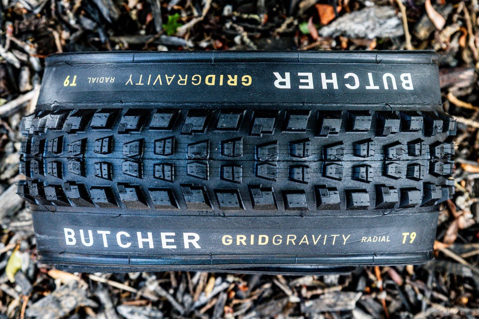 Mountain bike tire displaying brand and specifications. Mountain bike tire displaying brand and specifications.