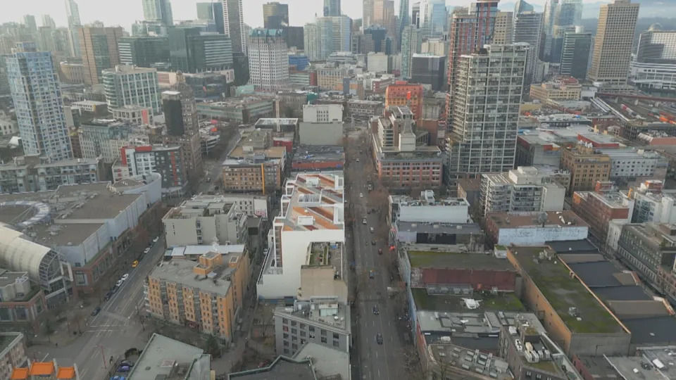 Hastings Street in Vancouver is one of the region’s busiest transit corridors, with around 1,000 buses travelling along it each day, according to TransLink.