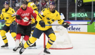 WORLDS: Nurse has two assists, Ekholm scores for Sweden in Canada's 5-3 opening victory