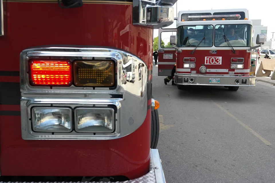 A June 9, 2014, file photo shows Winnipeg Fire Paramedic Service fire trucks.