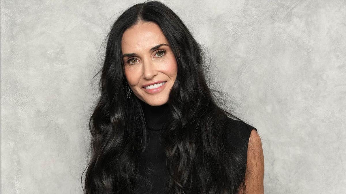 Demi Moore smiling at Lancôme Longevity MD Dinner at One World Observatory in New York City