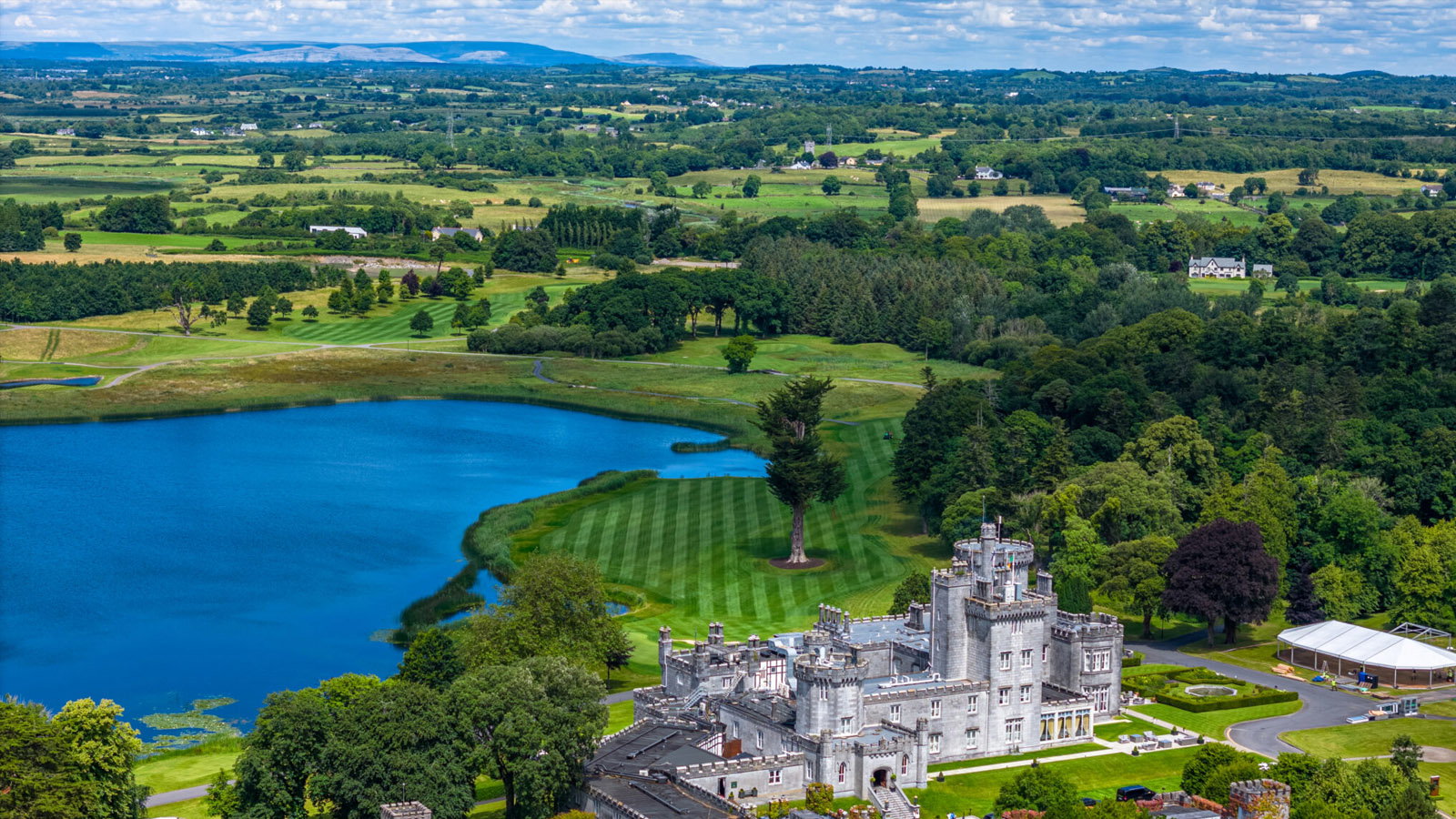 Dromoland Castle winds its way around the grounds of an 18th century castle. Courtesy Dromoland Castle