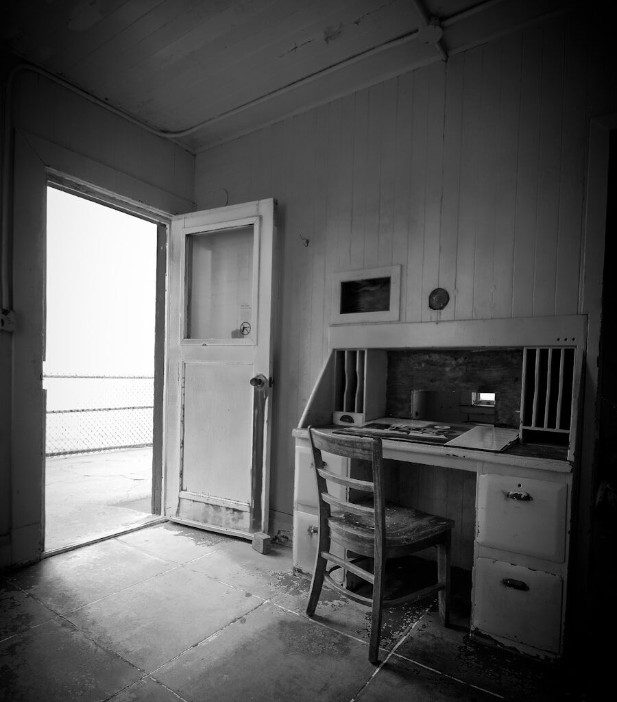 white wooden door open