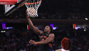 OG Anunoby injury: Knicks forward diagnosed with hamstring strain, considered questionable for Game 3, day-to-day