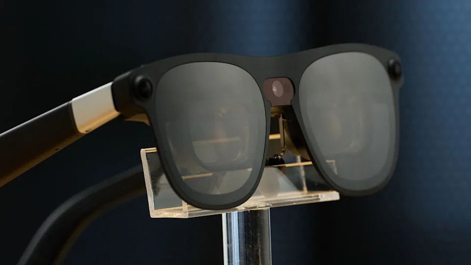 Side view of Xreal Project Aura smart glasses.