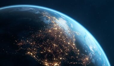 High quality 3D rendered image of Earth from space.