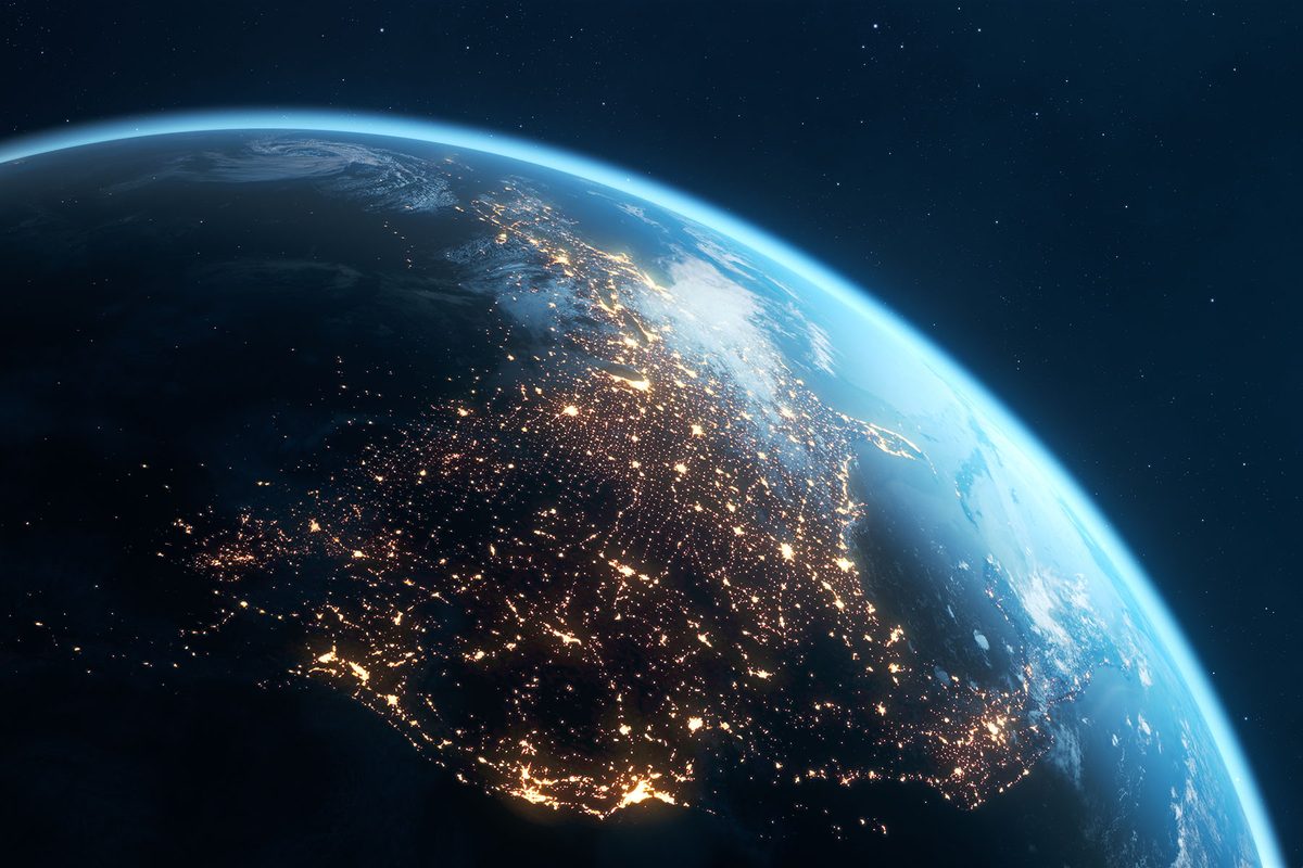 High quality 3D rendered image of Earth from space.