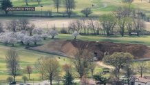 Pile of dirt from White House ballroom project at East Potomac Golf Course