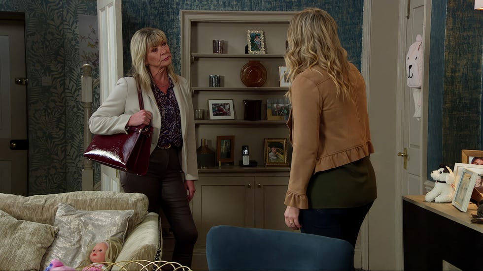 Kim Tate, Charity Dingle, Emmerdale kim tate, charity dingle, emmerdale