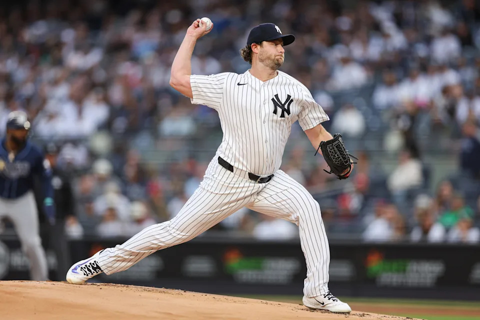 Gerrit Cole pitched six shutout innings in his 2026 season debut against Tampa Bay at Yankee Stadium.
