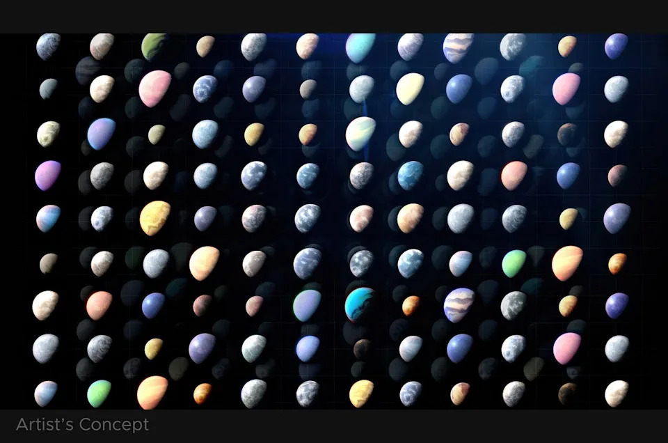 Scientists have found thousands of exoplanets (planets outside our solar system) throughout the galaxy. Most can be studied only indirectly, but scientists know they vary widely, as depicted in this artist’s concept, from small, rocky worlds and gas giants to water-rich planets and those as hot as stars.