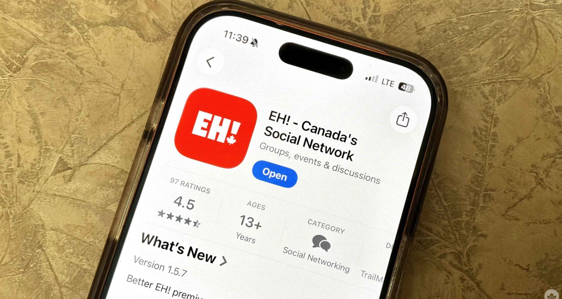 Eh! app on phone