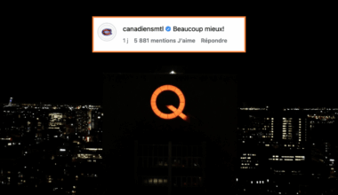 Hydro-Québec changes logo at headquarters in support of the Canadiens
