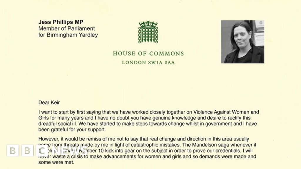 Jess Phillips' resignation letter in full - BBC