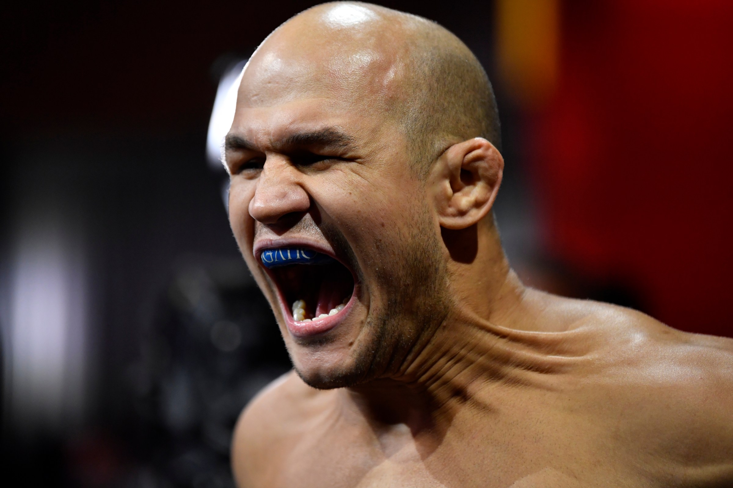 LAS VEGAS, NEVADA - DECEMBER 12: Junior Dos Santos of Brazil prepares to enter the Octagon prior to his heavyweight bout against Ciryl Gane of France during the UFC 256 event at UFC APEX on December 12, 2020 in Las Vegas, Nevada. (Photo by Jeff Bottari/Zuffa LLC)