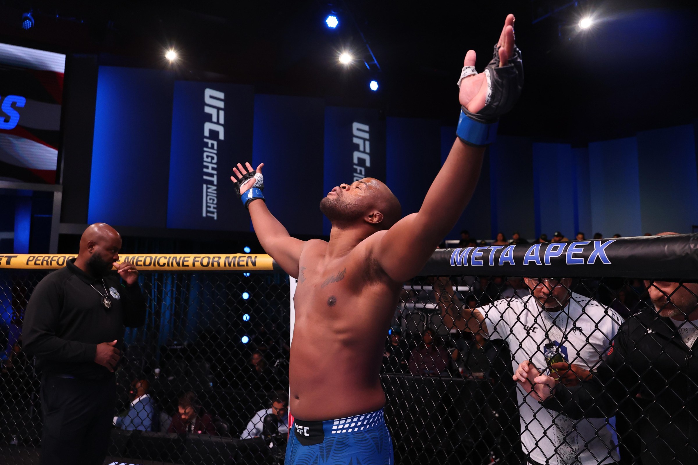 LAS VEGAS, NEVADA - MAY 16: Christian Edwards prepares to face Modestas Bukauskas of Lithuania in a 215-pound catchweight fight during the UFC Fight Night event at Meta APEX on May 16, 2026 in Las Vegas, Nevada. (Photo by Ed Mulholland/Zuffa LLC)