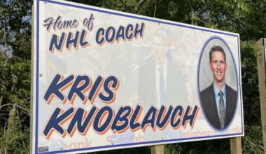 A billboard outside of Imperial, Saskatchewan, featuring Kris Knoblauch.