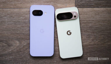 The Pixel 9a and Pixel 10 Pro next to each other.