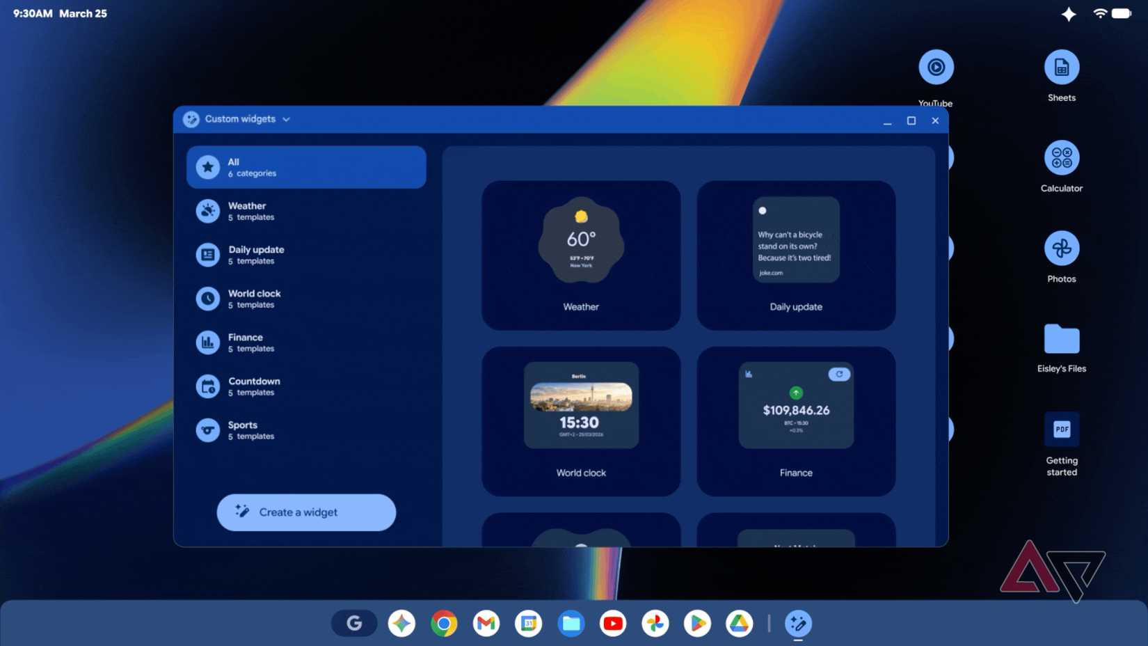 A screenshot of the homescreen from the teaser of the Googlebook