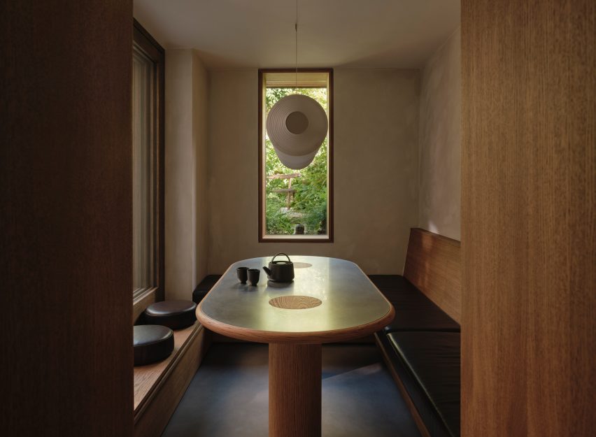 Dining space with bespoke table