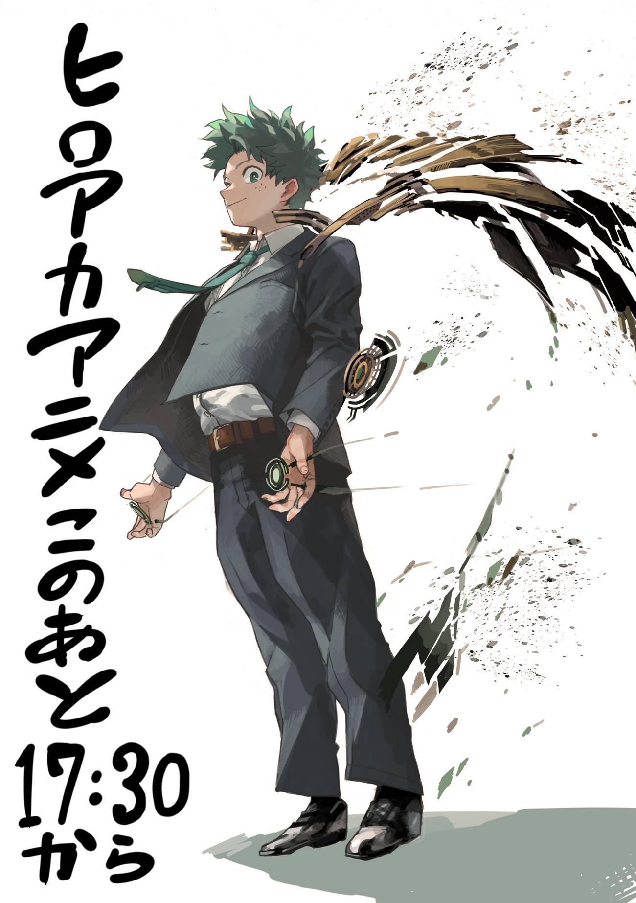 Kohei Horikoshi's promotional illustration for My Hero Academia final episode More featuring Deku