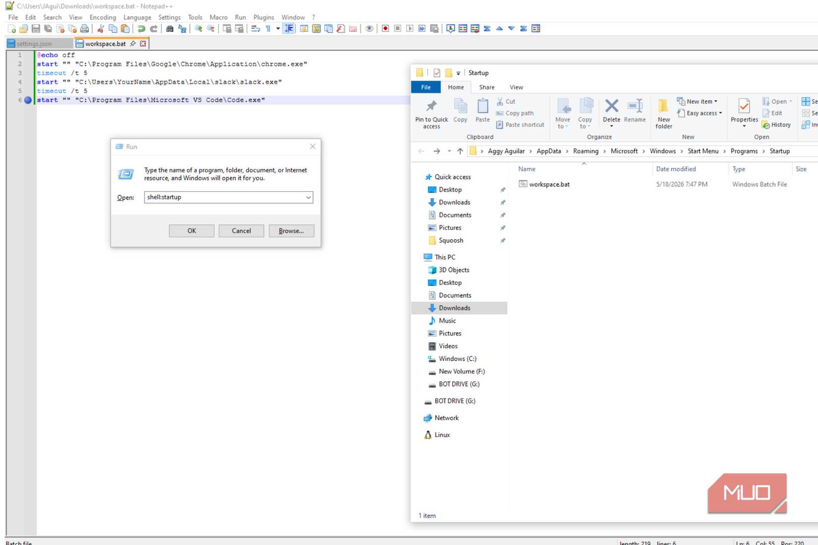 How to setup a startup station on PC