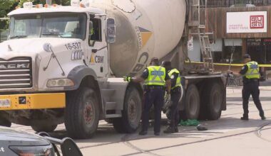 39-year-old woman dead after being struck by concrete truck in Toronto – CP24