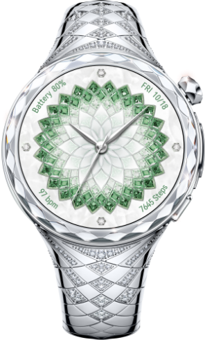 The front view of HUAWEI WATCH ULTIMATE DESIGN Spring Edition shows its battery life