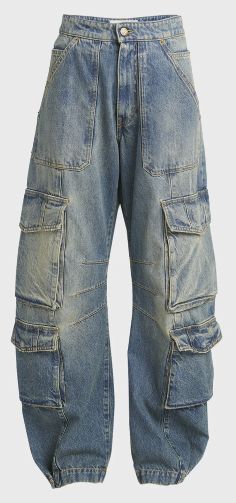 Golden Goose, Low-Rise Wide-Leg Cargo Jeans