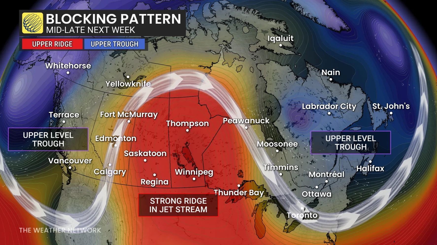 Blocking pattern mid- to late week Prairies