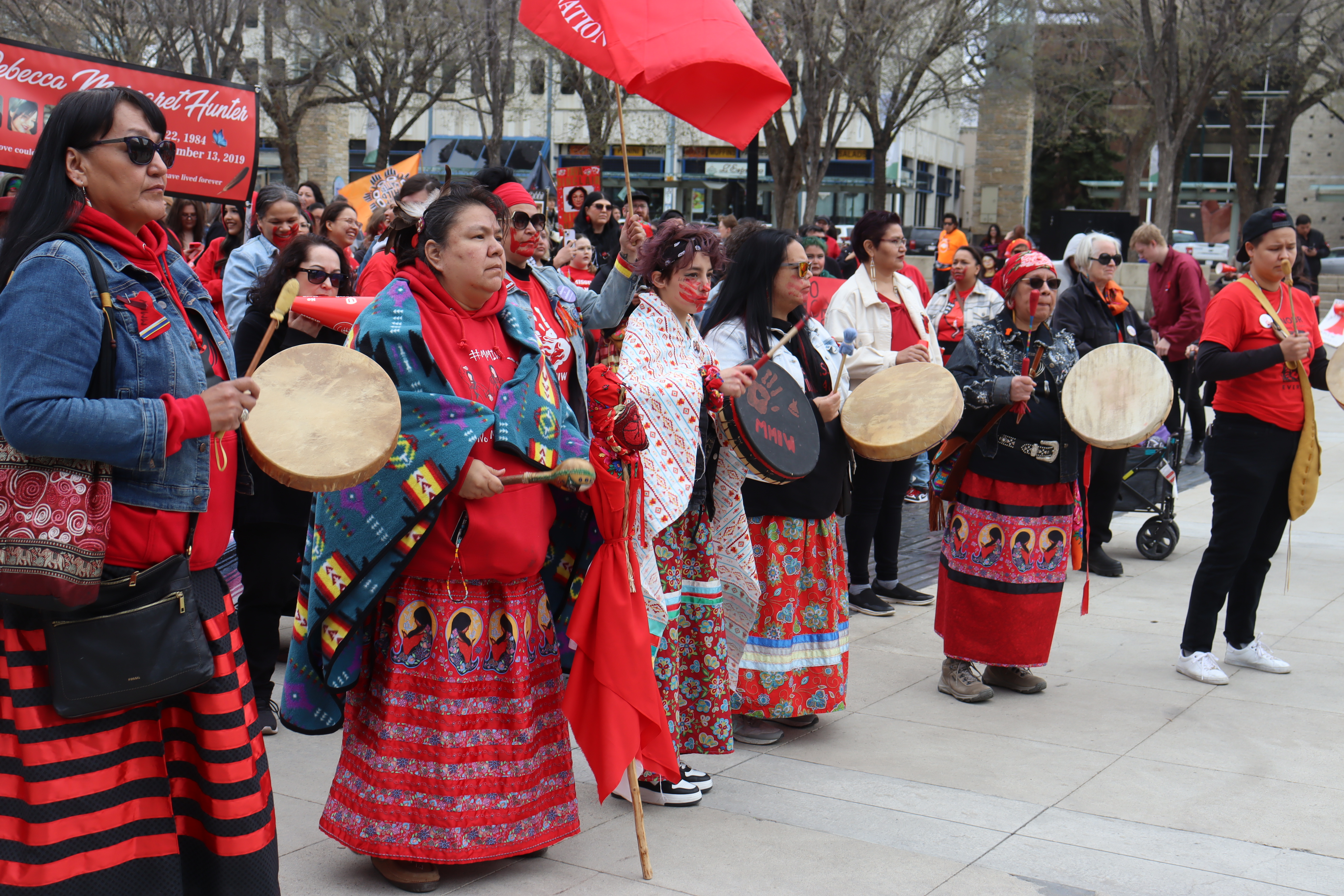 Red Dress Day march inside Churchill Square (Photo Credits - Daniel Barker-Tremblay