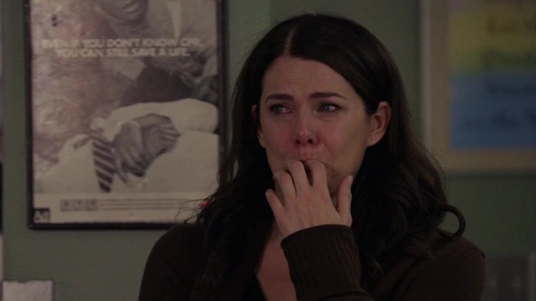 Sarah Braverman crying with fingers in her mouth