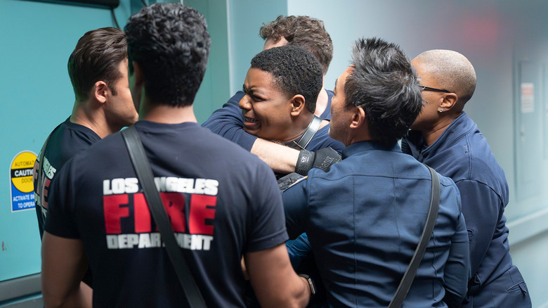 The cast of 9-1-1 in the Season 9 finale