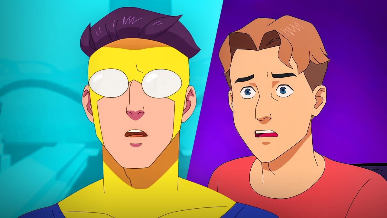Invincible Mark Grayson in yellow suit, William in TV show