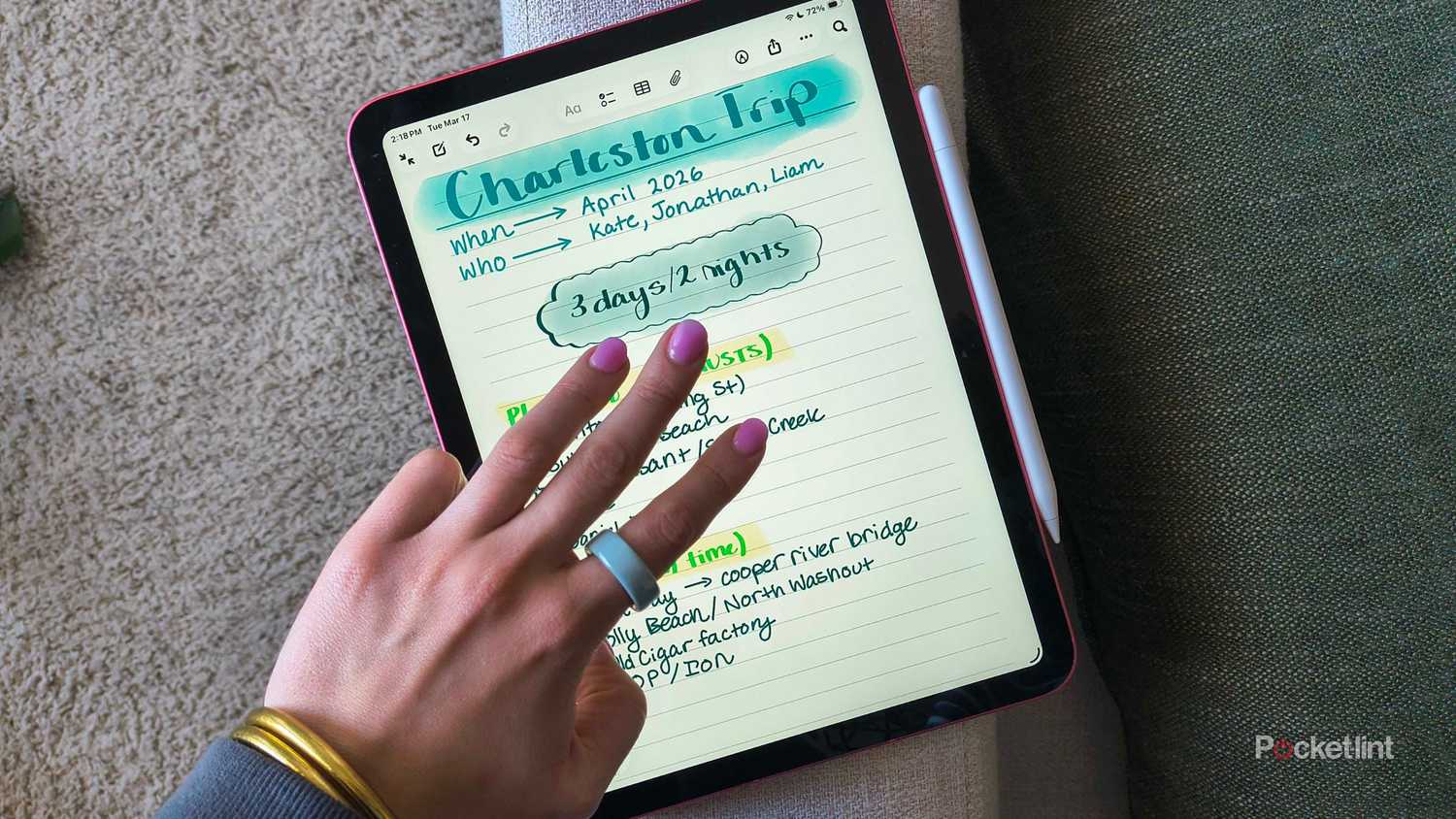 Swipe to undo in Apple Notes for the iPad.