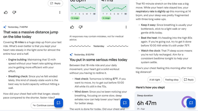 Screenshots of Google Health