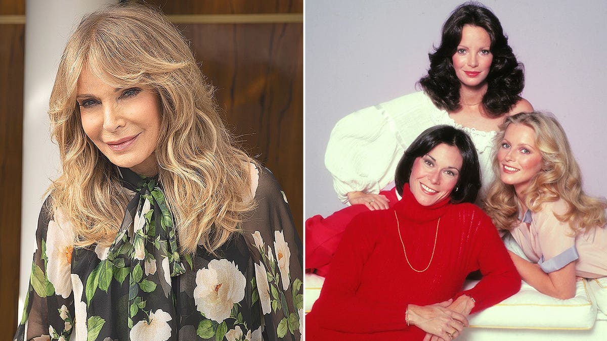 Split photo of Jaclyn Smith posing for a promotional portrait during 