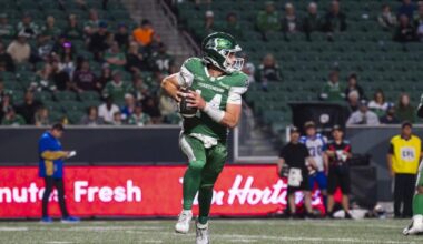 Saskatchewan Roughriders quarterback Jack Coan.
