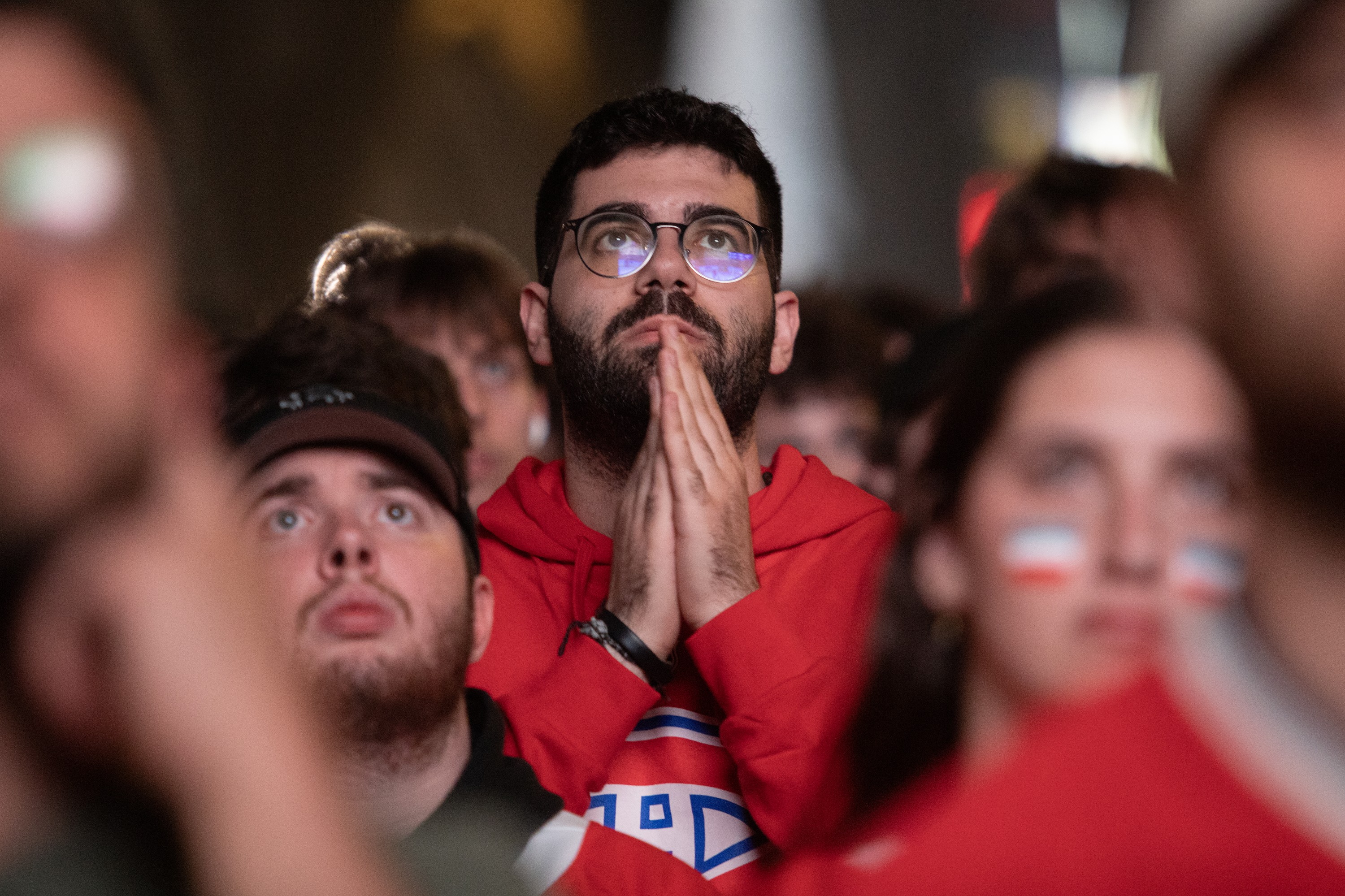 Fans watch outside as the Montreal Canadiens go down in defeat.