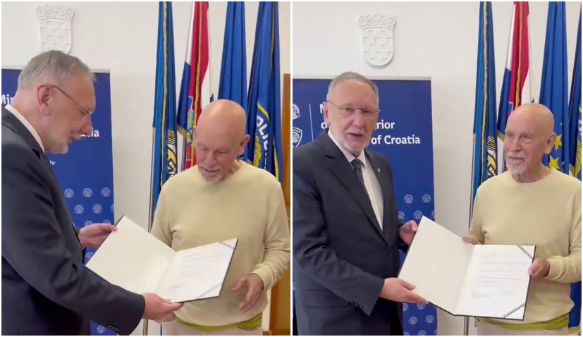 Actor John Malkovich receives Croatian citizenship in Zagreb