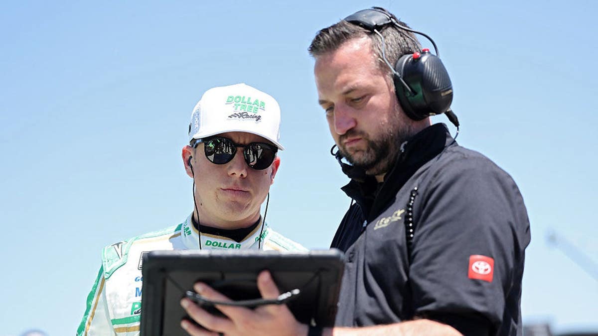 John H. Nemechek looking on during NASCAR qualifying at Texas Motor Speedway