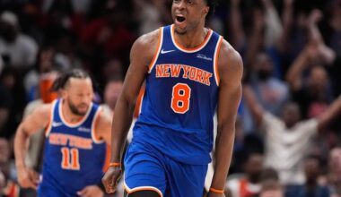 Knicks’ OG Anunoby is out for Game 3 against 76ers with a hamstring strain, is listed as day to day