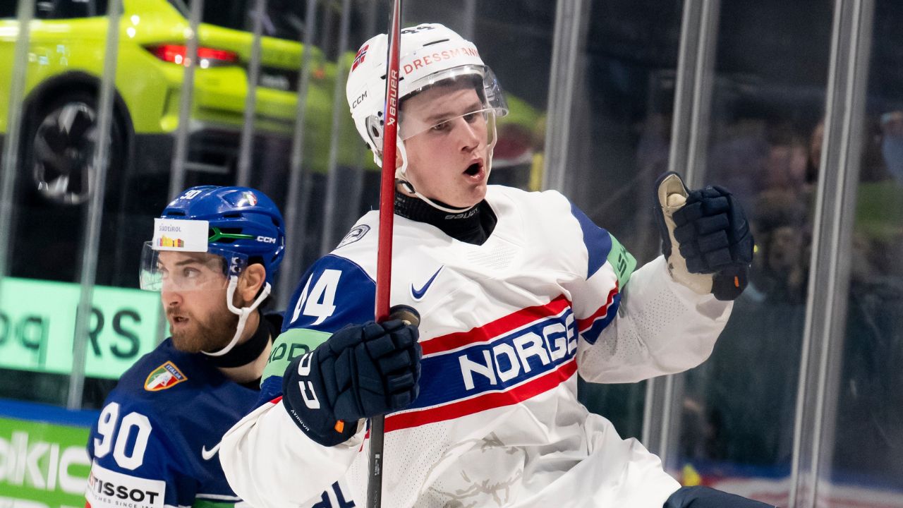 Maple Leafs prospect Tinus Luc Koblar leads Norway to world semis for first time