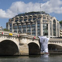 Installation of La Caverne du Pont Neuf. Paris, May 2026. Image © Eléa Jeanne Schmitter / Atelier JR Street Artist JR Installs an Inflatable Cave on Paris' Pont Neuf in Tribute to Christo and Jeanne-Claude - Image 2 of 22