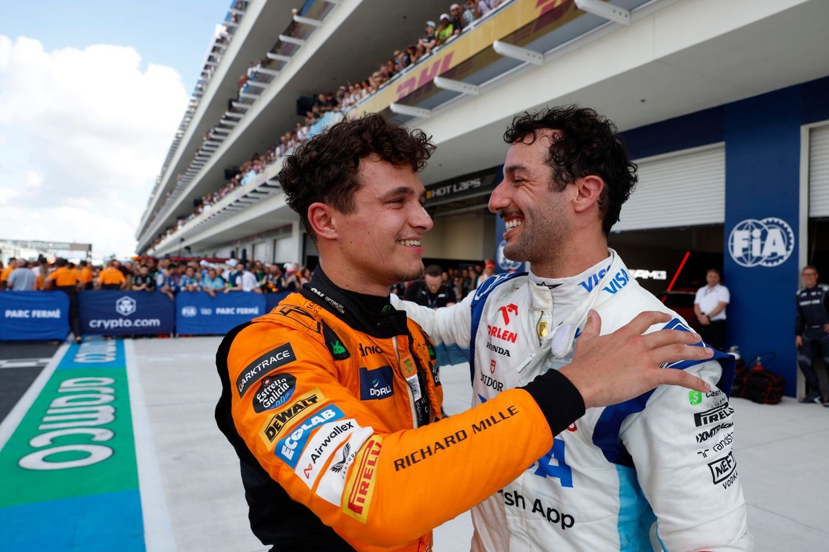 Lando Norris reunites with Daniel Ricciardo for Indy 500 celebrations after disastrous Canadian GP