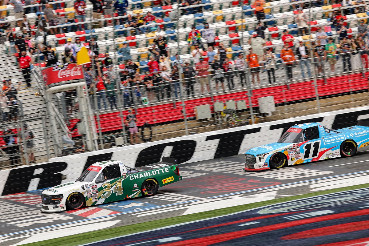 Layne Riggs wins wreck-filled NASCAR Truck race at Charlotte